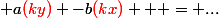 \vec{u}\wedge\vec{v} : \left(b{\red(kz)}-c{\red(ky)} ; c{\red(kx)}-a{\red(kz)} ; a{\red(ky)} -b{\red(kx)} \right)  = ...