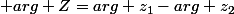  arg Z=arg z_1-arg z_2