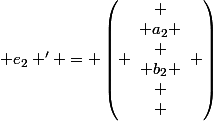  e_2 ' = \left( \begin{array}{c}
 \\ a_2 \\
 \\ b_2 \\
 \\ \end{array} \right)