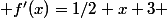  f'(x)=1/2 x+3 