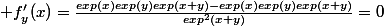  f'_y(x)=\frac{exp(x)exp(y)exp(x+y)-exp(x)exp(y)exp(x+y)}{exp^2(x+y)}=0