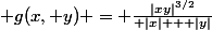  g(x, y) = \frac{|xy|^{3/2}}{ |x| + |y|}&nbsp;&nbsp;(&nbsp;&nbsp;\frac{|x|}{x^4 + y^2} + \frac{|y|}{x^2 + y^4})