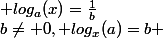 b\neq 0, log_x(a)=b ; log_a(x)=\frac{1}{b}