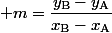  m=\dfrac{y_{\text{B}}-y_{\text{A}}}{x_{\text{B}}-x_{\text{A}}}