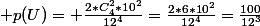  p(U)= \frac{2*C_4^2*10^2}{12^4}=\frac{2*6*10^2}{12^4}=\frac{100}{12^3}