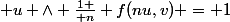  u \wedge {1 \over n} f(nu,v) = 1
