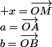 a=\vec{OA};&nbsp;&nbsp;b=\vec{OB}; x=\vec{OM}