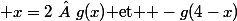  x=2\  g(x) $et $ -g(4-x)