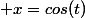  x=cos(t)