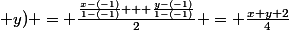 f(x; y) = \frac{\frac{x-(-1)}{1-(-1)} + \frac{y-(-1)}{1-(-1)}}{2} = \frac{x+y+2}{4}