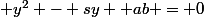  y^2 - sy +ab = 0