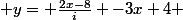  y= \frac{2x-8}{i} -3x+4 