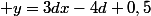  y=3dx-4d+0,5