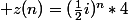  z(n)=(\frac{1}{2}i)^n*4