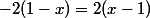 -2(1-x)=2(x-1)