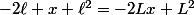 -2\ell x+\ell^2=-2Lx+L^2