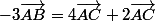 -3\vec{AB}=4\vec{AC}+2\vec{AC}