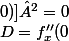 D=f''_{x}(0;0)\times f''_{y}(0;0)-[f''_{y/x}(0;0)]²=0