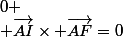 \vec{AI}(-0,4,-0,8;-2) \\ \vec{AF}(-2.\sqrt{2.4;}\sqrt{2,4};0 \\ \vec{AI}\times \vec{AF}=0