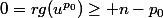 0=rg(u^{p_0})\ge n-p_0