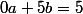 0a+5b=5