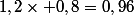 1,2\times 0,8=0,96