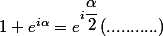 1+e^{i\alpha}=e^{i\dfrac{\alpha}{2}}(...........)