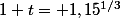 1+t= 1,15^{1/3}