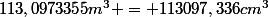 113,0973355m^3 = 113097,336cm^3