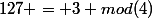 127 = 3 mod(4)