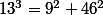 13^3=9^2+46^2