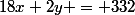 18x+2y = 332