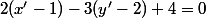 2(x'-1)-3(y'-2)+4=0