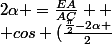  \\ MC=BC*\sqrt{2 } \newline  \\  \cos \alpha =\frac{EC}{MC} \newline  \\ \cos 2\alpha =\frac{EC}{AC}  \\ \sin&nbsp;&nbsp;2\alpha =\frac{EA}{AC}\newline  \\ cos (\frac{\frac{\pi}{2}-2\alpha }{2}&nbsp;&nbsp; )=\frac{\cos \alpha +\sin \alpha }{\sqrt{2}}=\frac{EA}{AN}\newline  \\ AC=\frac{EA}{\sin 2\alpha }=\frac{AN\times (\cos \alpha +\sin \alpha )}{\sqrt{2 }\times \sin 2\alpha}\newline \\ AC=\frac{MC\times \cos \alpha}{\cos 2\alpha}\newline \\ AN\times (1 +\tan \alpha )-BC*\sqrt{2 }\times \sqrt{2 }\times \tan (2\alpha)=0\newline \\ AN\times (1 +t )-BC\times 2 \times \frac{2t}{1-t^2}=0 \\ \newline \\ AN\times (1 +t )\times (1-t^2)-BC\times 2\times 2t=0\newline \\ \text{AN=9&nbsp;&nbsp;BC=8}\newline \\ (1 +t )\times (1-t^2)-\frac{32}{9}\times t=0\newline \\ t^3+t^2+\frac{23}{9}t-1=0\newline \\ t=\frac{1}{3}\newline \\ \cos \alpha =\frac{3}{\sqrt{10}}\newline \\ \sin&nbsp;&nbsp;\alpha =\frac{1}{\sqrt{10}}\newline \\ \cos 2\alpha =\frac{1-t^2}{1+t^2}=\frac{4}{5}\newline \\ AC=\frac{8\sqrt{2}\times 3\times 5}{\sqrt{10}\times 4}=6\times \sqrt{5}