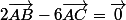 2\vec{AB}-6\vec{AC}=\vec{0}