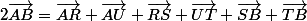 2\vec{AB}=\vec{AR}+\vec{AU}+\vec{RS}+\vec{UT}+\vec{SB}+\vec{TB}