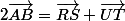 2\vec{AB}=\vec{RS}+\vec{UT}