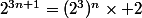 2^{3n+1}=(2^3)^n\times 2