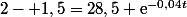 2- 1,5=28,5 \text{e}^{-0,04t}