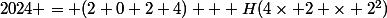 2024 = (2+0+2+4) + H(4\times 2 \times 2^2)