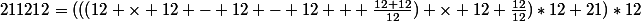 211212=(((12 \times 12 - 12 - 12 + \frac{12+12}{12}) \times 12+\frac{12}{12})*12+21)*12