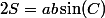 2S=ab\sin(C)