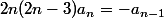 2n(2n-3)a_n=-a_{n-1}