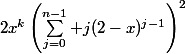 2x^k\left(\sum_{j=0}^{n-1} j(2-x)^{j-1}\right)^2