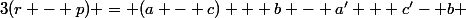 3(r - p) = (a - c) + b - a' + c'- b 