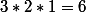 3*2*1=6