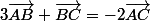 3\vec{AB}+\vec{BC}=-2\vec{AC}