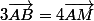 3\vec{AB}=4\vec{AM}