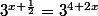 3^{x+\frac{1}{2}}=3^{4+2x}