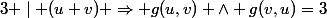 3 \mid (u+v) \Rightarrow g(u,v) \wedge g(v,u)=3